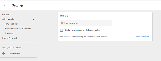 subscribe to a google calendar with windows 10 calendar app